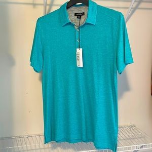 NWT Nordstrom Treasure & Bond Mens Medium Aqua Spacedye Polo